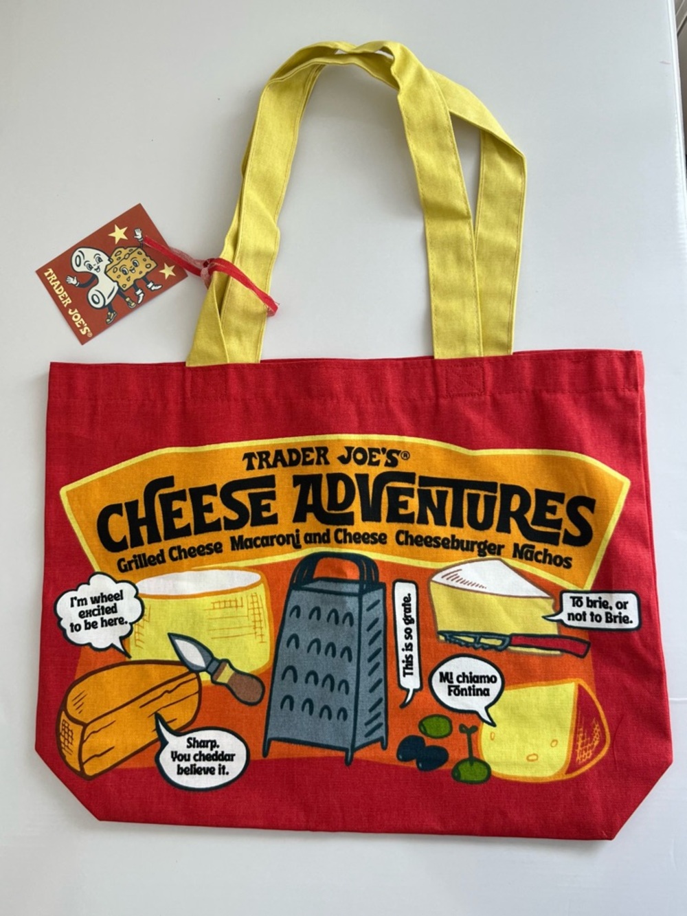 Trader Joes Cheese Tote Reusable Bag